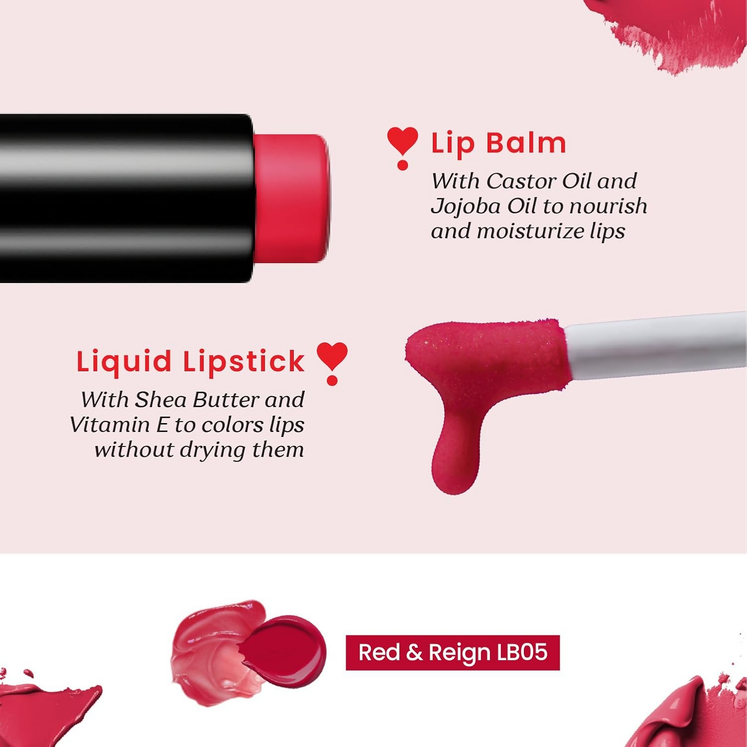 Color Cupid 2 in 1 Tinted Lip Balm + Liquid Lipstick - Red & Reign | Grocsy