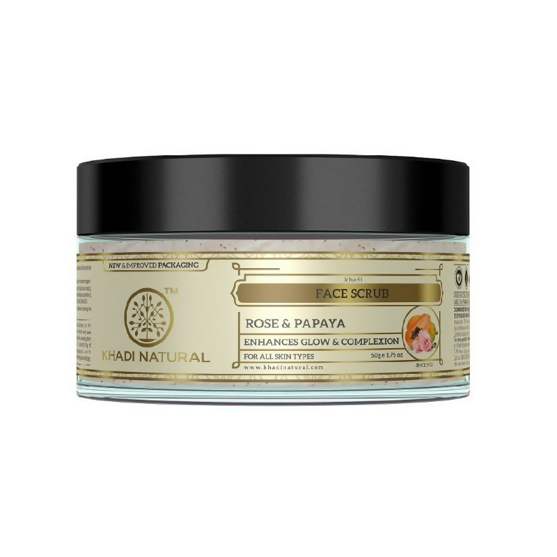 Khadi Natural Rose & Papaya Face Scrub Reduce Acne & Pimple | Grocsy