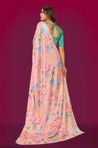 Aayaa Designer Printed Satin Saree - Multi Color | Grocsy