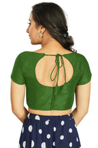 Aastha Fashion Women's Mehendi Art Silk Designer Festive Wear Readymade Blouse | Grocsy