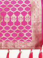 Vastranavya Navy Blue Soft Patola Silk With Meenakari Weaving Motifs And Rich Zari Weaving Pallu Saree With Matching Blouse Fabric | Grocsy