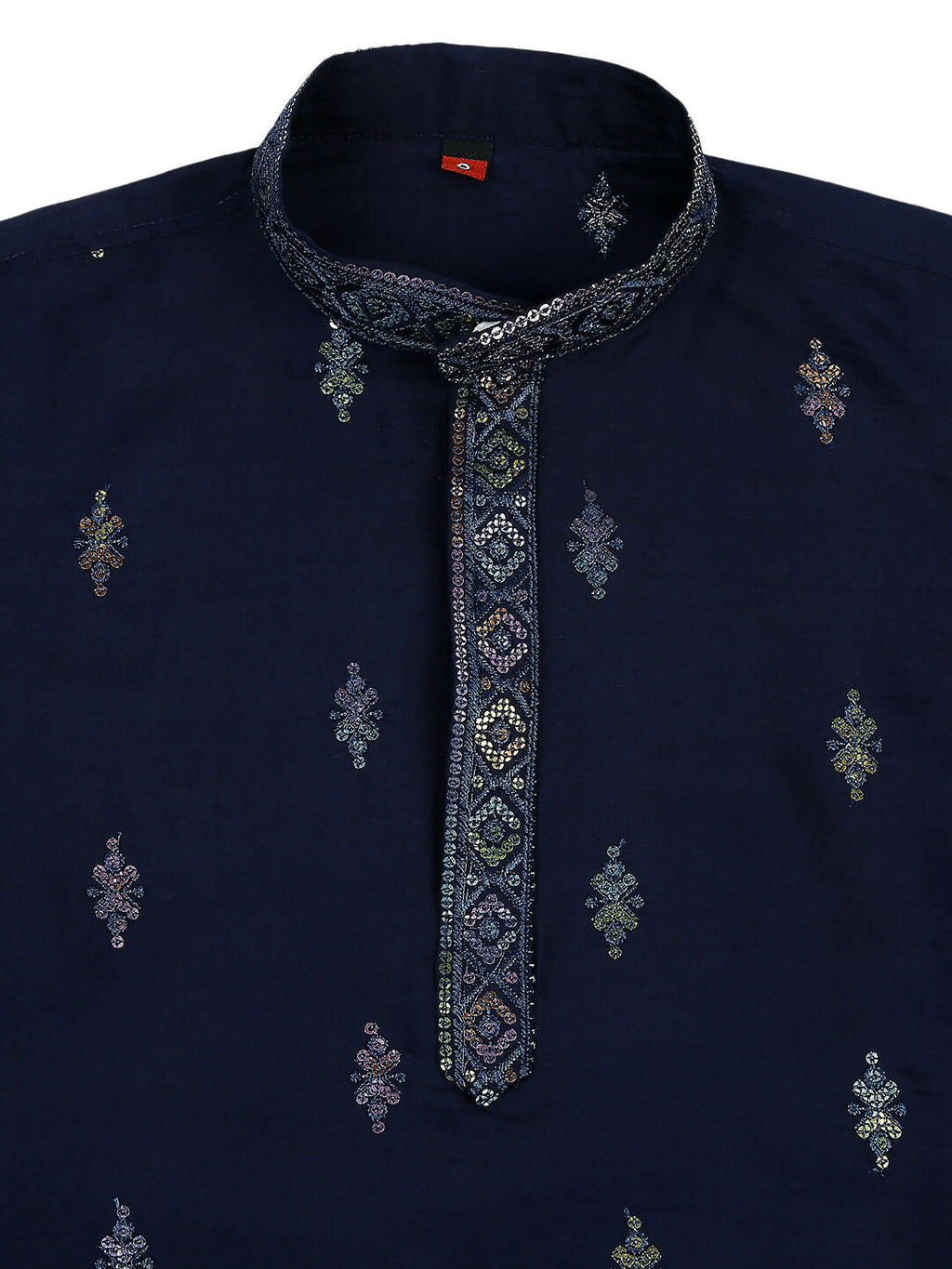Joban Fashion Kids Island Traditional Ethnic Wear with Silk Sequence Embroidery Kurta and Pyjama Set - Blue | Grocsy