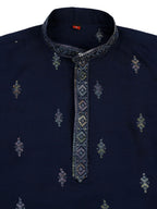 Joban Fashion Kids Island Traditional Ethnic Wear with Silk Sequence Embroidery Kurta and Pyjama Set - Blue | Grocsy