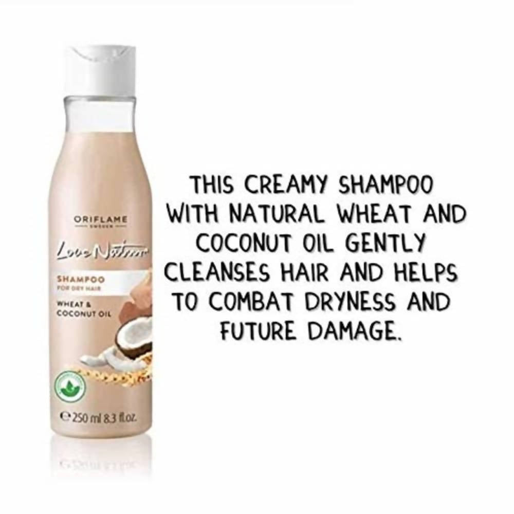Oriflame Love Nature Shampoo For Dry Hair - Wheat & Coconut Oil | Grocsy