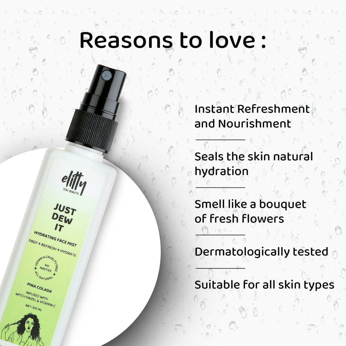 Elitty Just dew it - Hydrating Hydrating Pina Colada Face Mist | Grocsy
