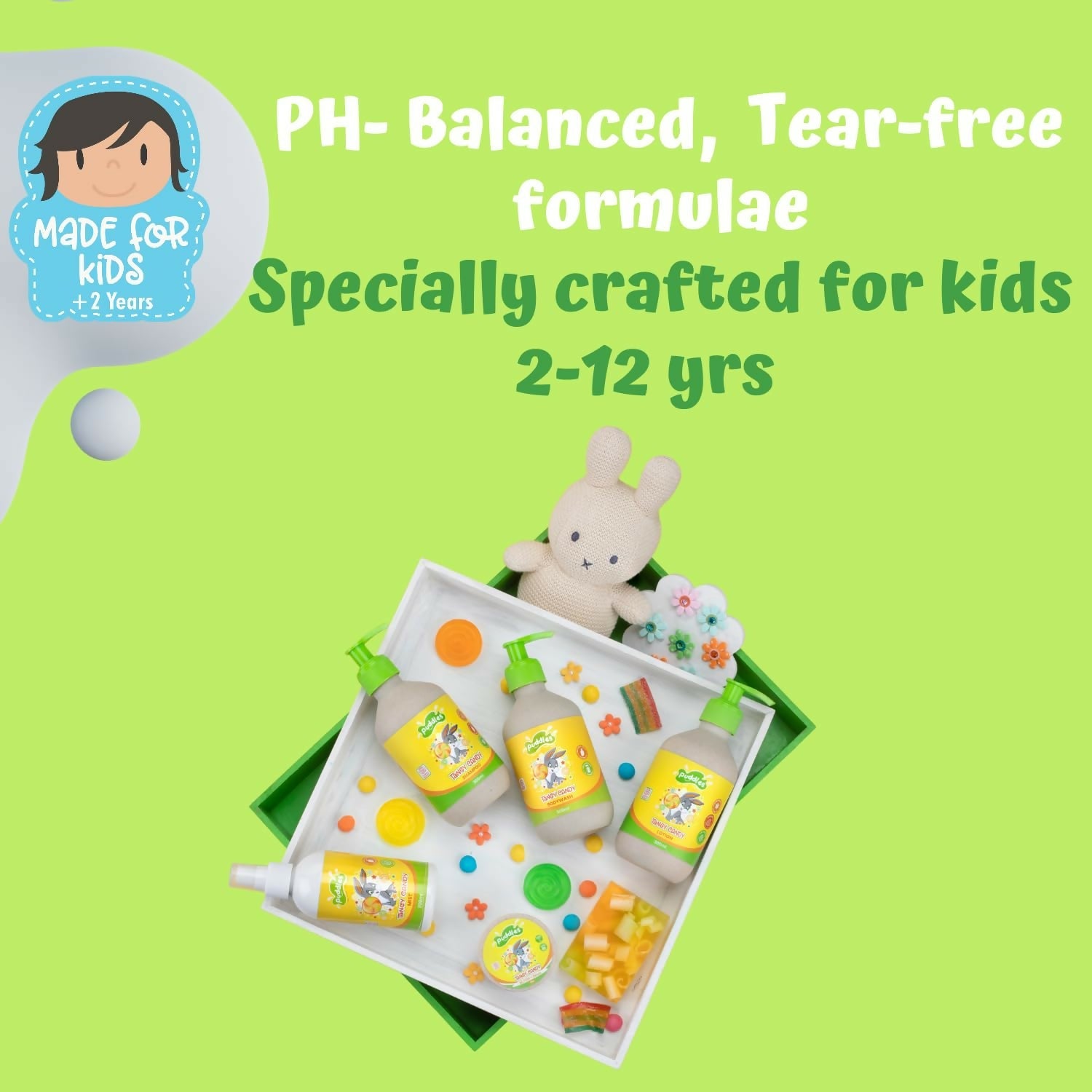 Puddles Organic Tangy Candy Body Wash For Kids, Turmeric, Milk Protein, Citrus Essential Oils | Grocsy