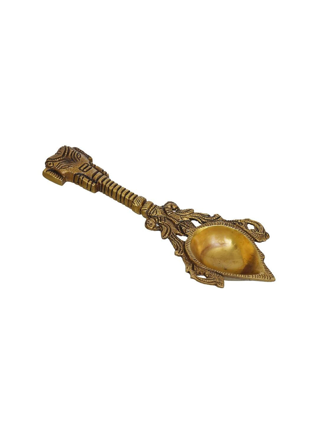 eCraftIndia Beige Ethnic Design Diya With Handle | Grocsy