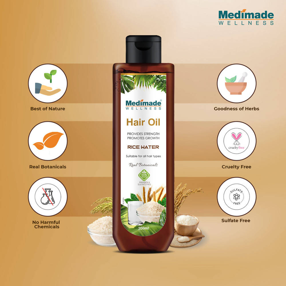 Medimade Wellness Rice Water Hair Oil | Grocsy