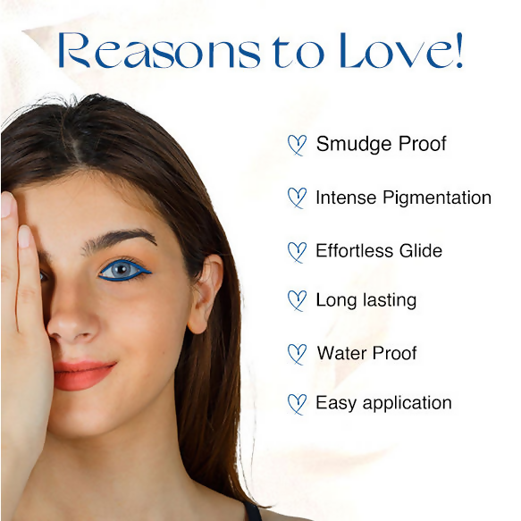 Nourish Mantra Jet Gaze Kajal Urban Rani - Blue with Almond Oil & Vitamin E | Grocsy
