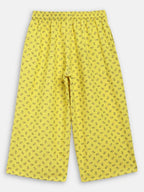 Ahalyaa Yellow Viscose Rayon Straight Kids Kurta Pants With Dupatta For Girls | Grocsy