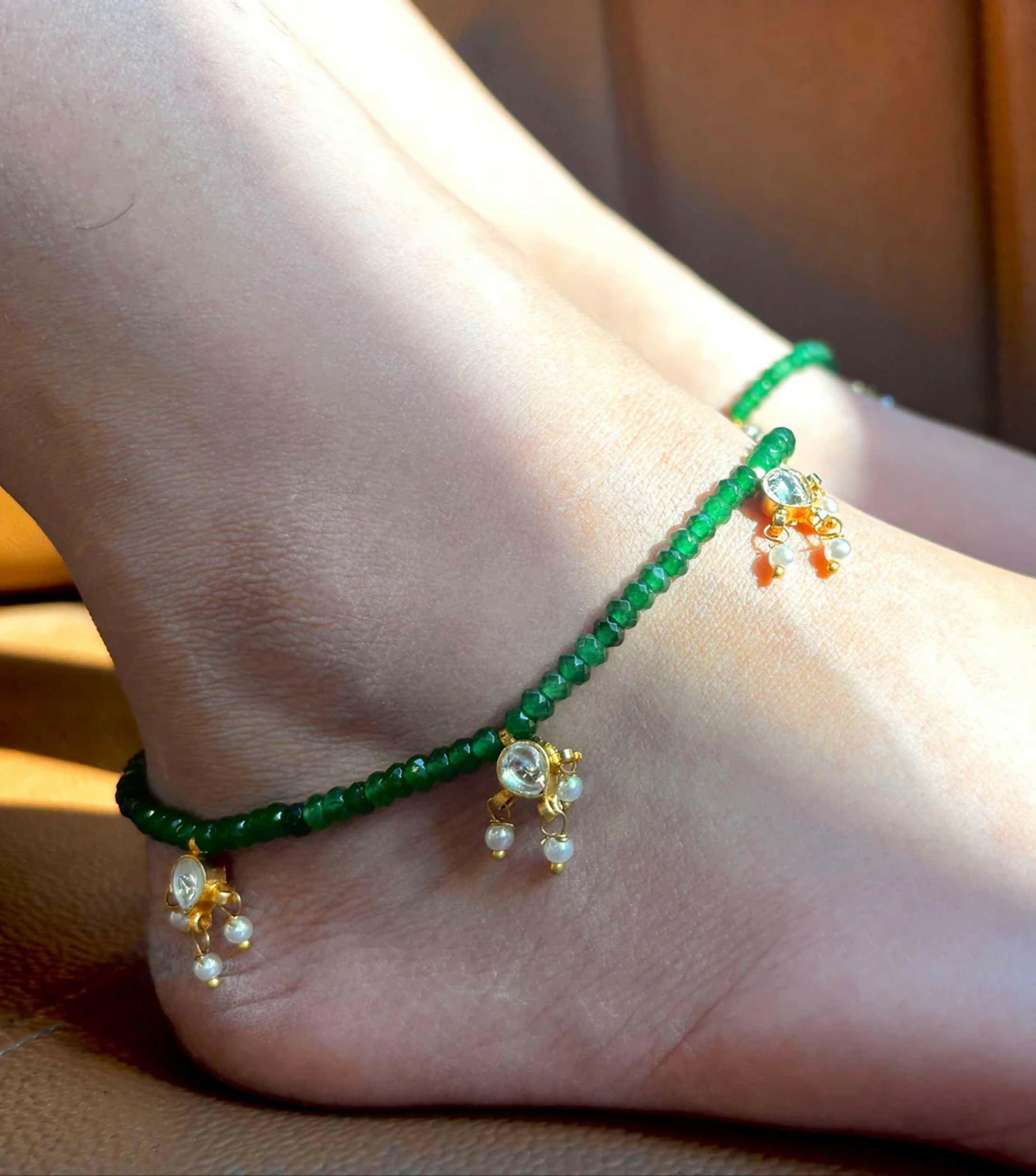 Joban Fashion Kundan With Cheer Anklets | Grocsy