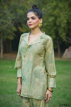 Women's Casual Fashionable Mahendi Mull Cotton co-ord set - Anya | Grocsy