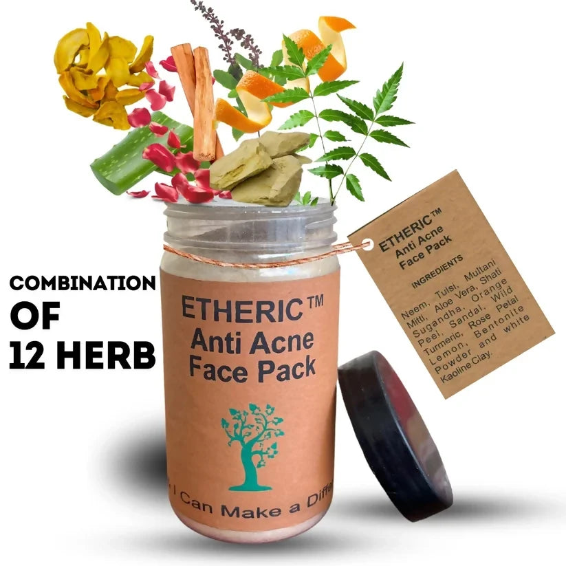 Etheric Anti Acne Face Pack – Natural Herbal Skin Clarifying Treatment | Grocsy
