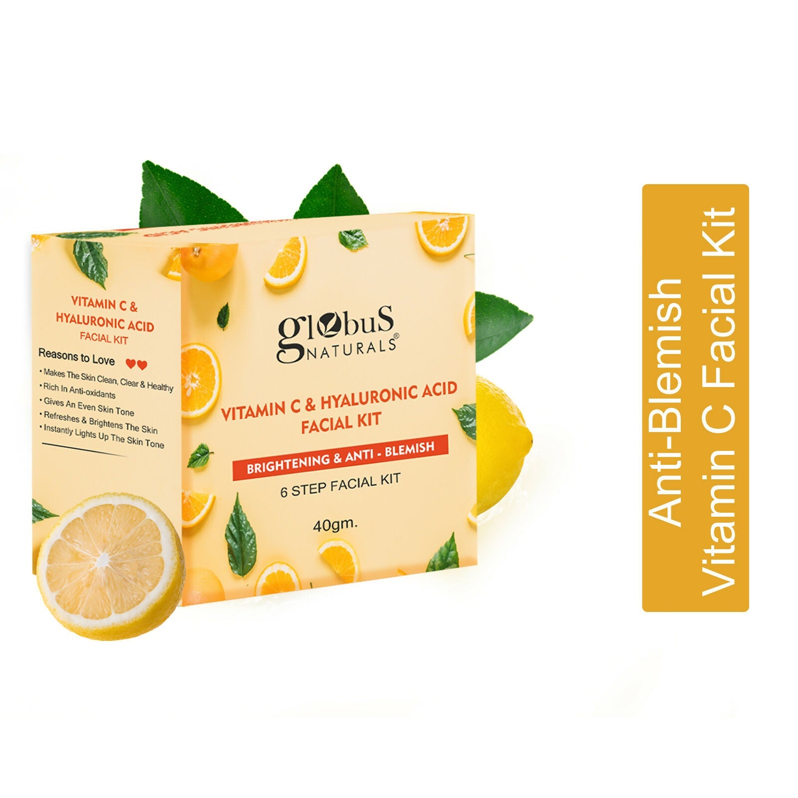 Globus Naturals Vitamin C & Hyaluronic Acid Facial Kit | Grocsy