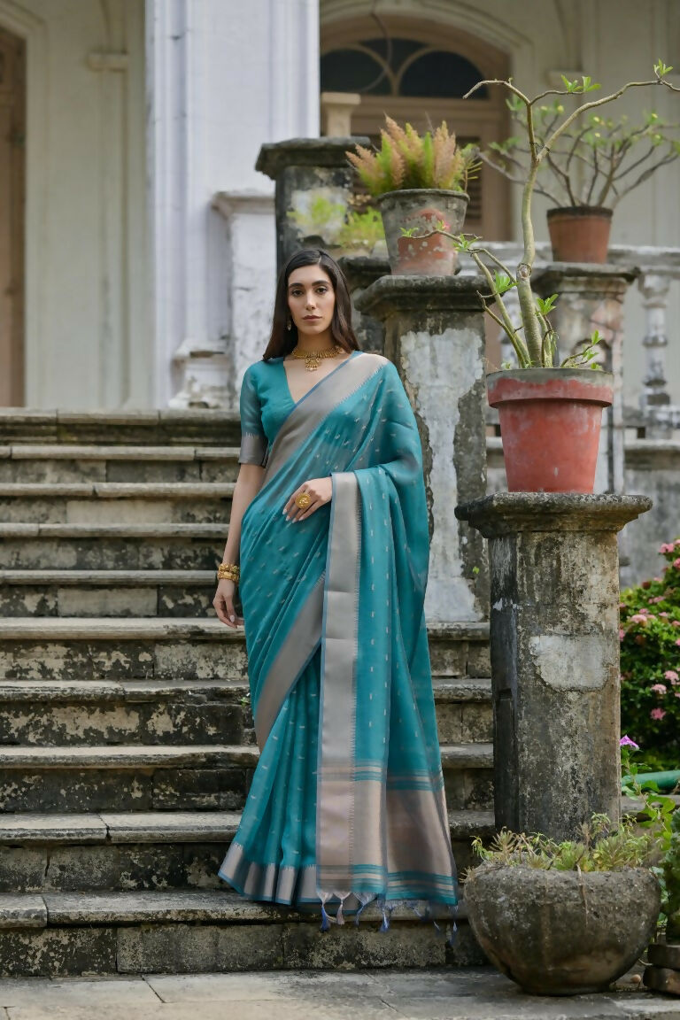 Rama Kalyani Silk Woven Design Saree - Priyalaxmi | Grocsy