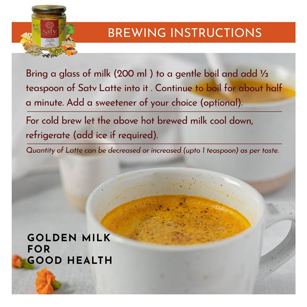 Satv Golden Turmeric & Herbs Milk Latte | Grocsy