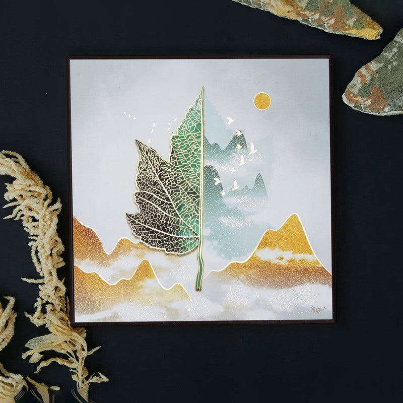 Tehzeeb Creations Golden Embossed Wall Painting | Grocsy
