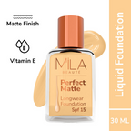 Mila Beaute Perfect Matte Longwear Foundation with SPF 15 & Oil Control Formula - Natural Beige | Grocsy