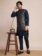 Vastranavya Traditional Festival Wear Pure Silk Thread & Sequence Embroidered Work Kurta | Grocsy
