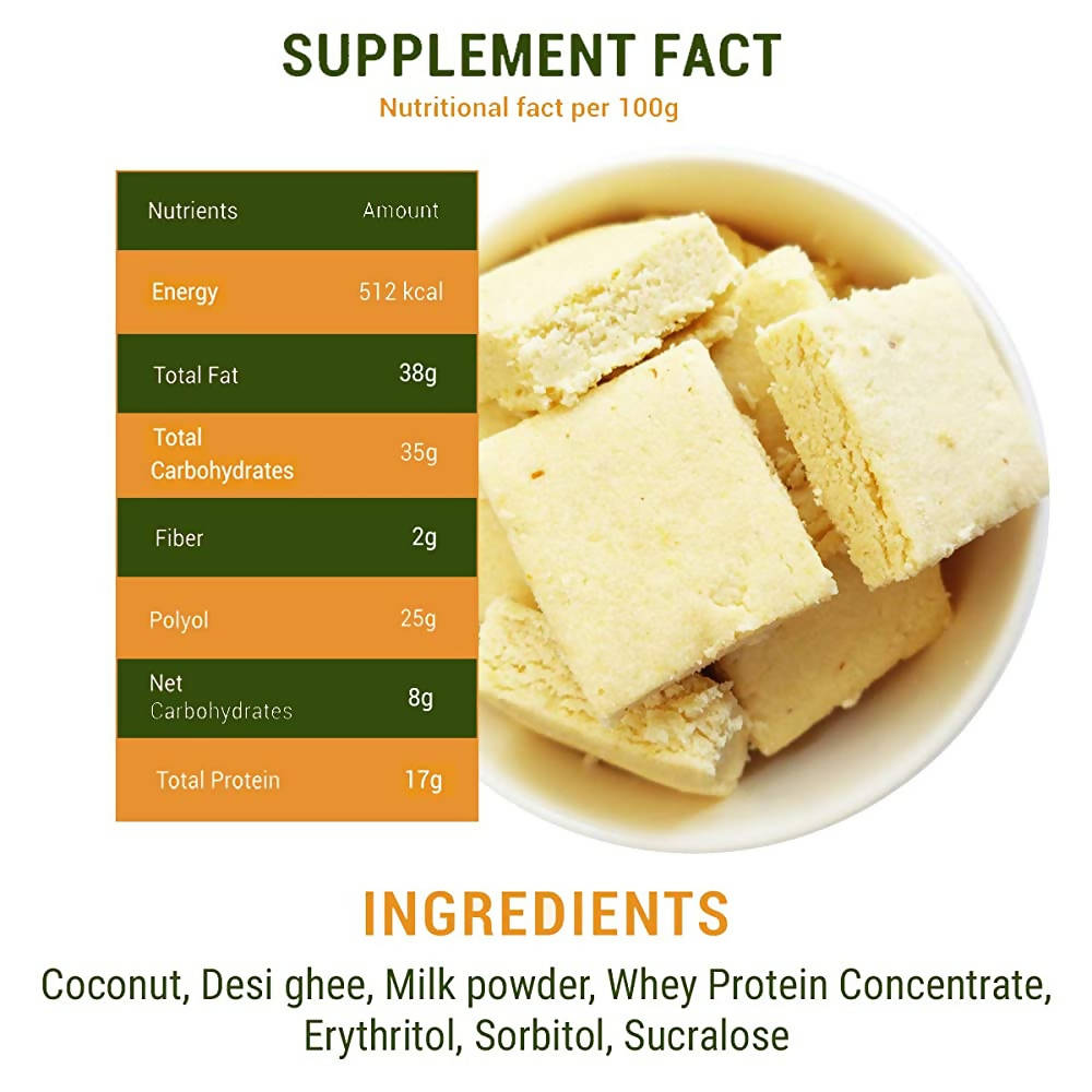 NutroActive Desi Ghee Keto Coconut Barfi | Grocsy