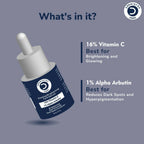 Dermistry Pure 16% Vitamin C 1% Alpha Arbutin Skin Light Bright Glowing Spot Corrector Face Serum | Grocsy