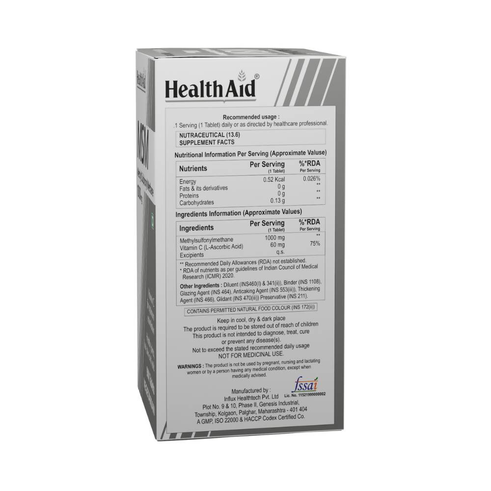 HealthAid MSM 1000 mg Tablets | Grocsy