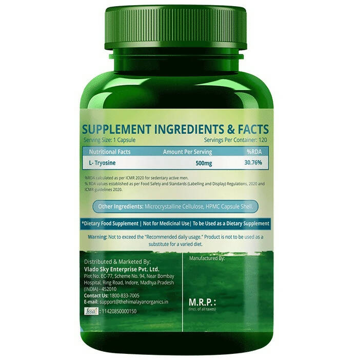 Himalayan Organics L-Tyrosine Capsules | Grocsy