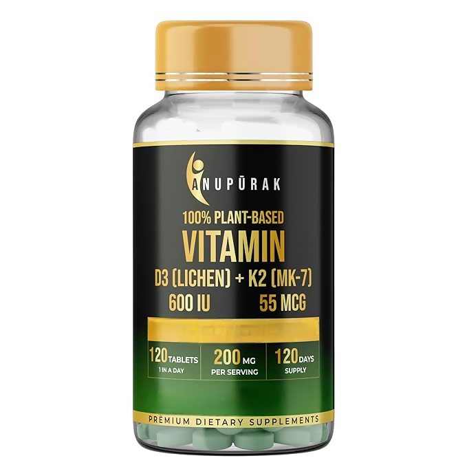Anupurak Vegan Vitamin D3 K2 MK-7 Tablets | Grocsy