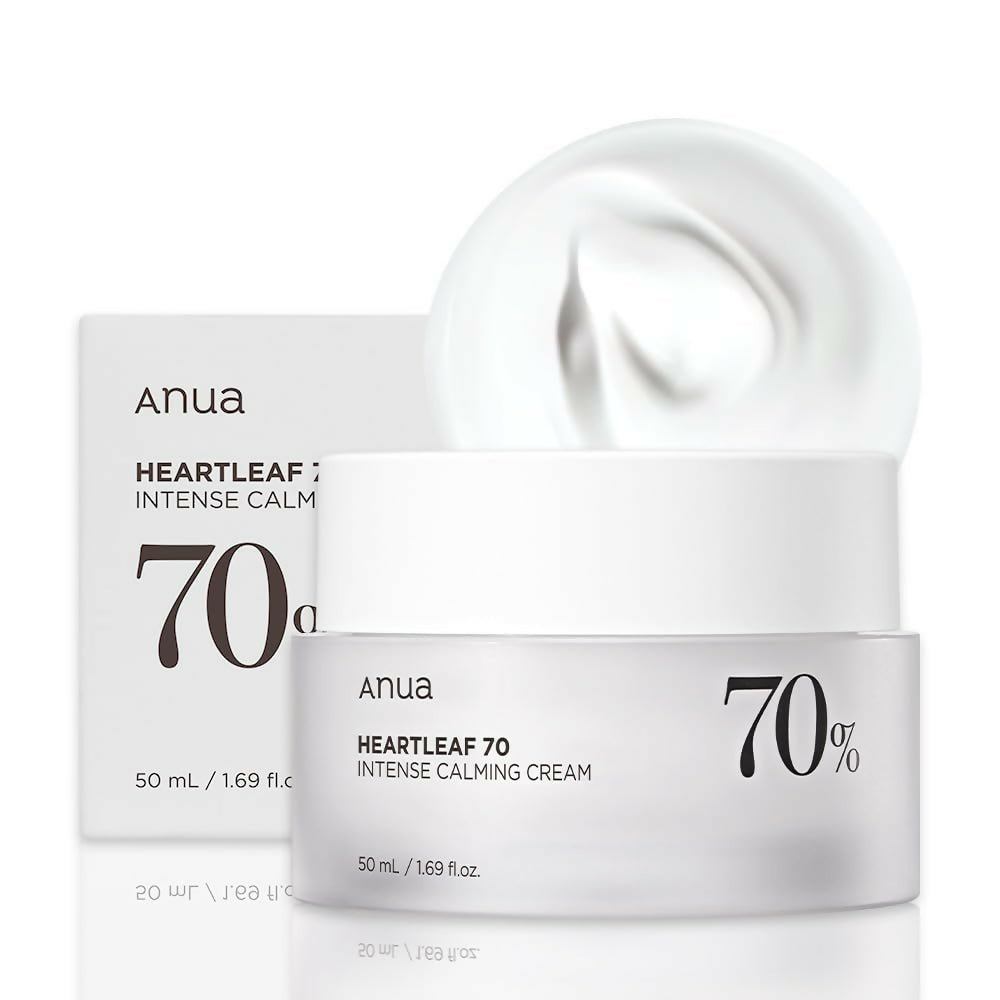 Anua Heartleaf 70 Intense Calming Cream With Ceramide, Panthenol, Heartleaf Extract - Korean Skincare | Grocsy