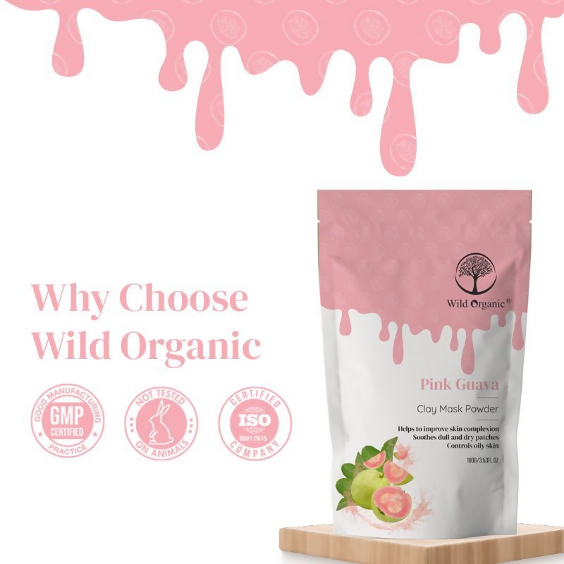 Wild Organic Pink Guvava Clay Mask Powder | Grocsy