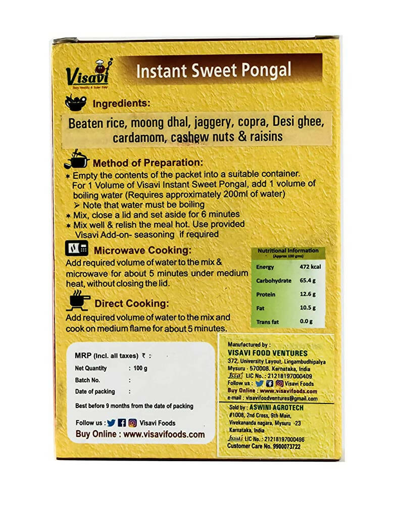 Visavi Instant Sweet Pongal | Grocsy