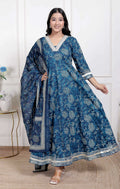 Miravan Women's Jashn Hand Block Printed Ethnic anarkali kurta and dupatta | Grocsy