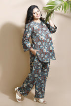 Breathables Blue Kalamkari Kurta & Pant Cotton Co-Ord Set | Grocsy