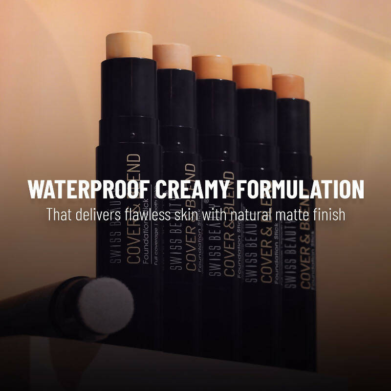 Swiss Beauty Cover & Blend Stick Foundation - 02 Fair Buff | Grocsy