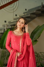 Vastranavya Gajri Chinnon with Embroidery Zari Sequins Work Gown | Grocsy