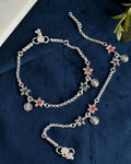 VOJ Set of 2 Traditional Flower Shaped Designer Anklet | Grocsy