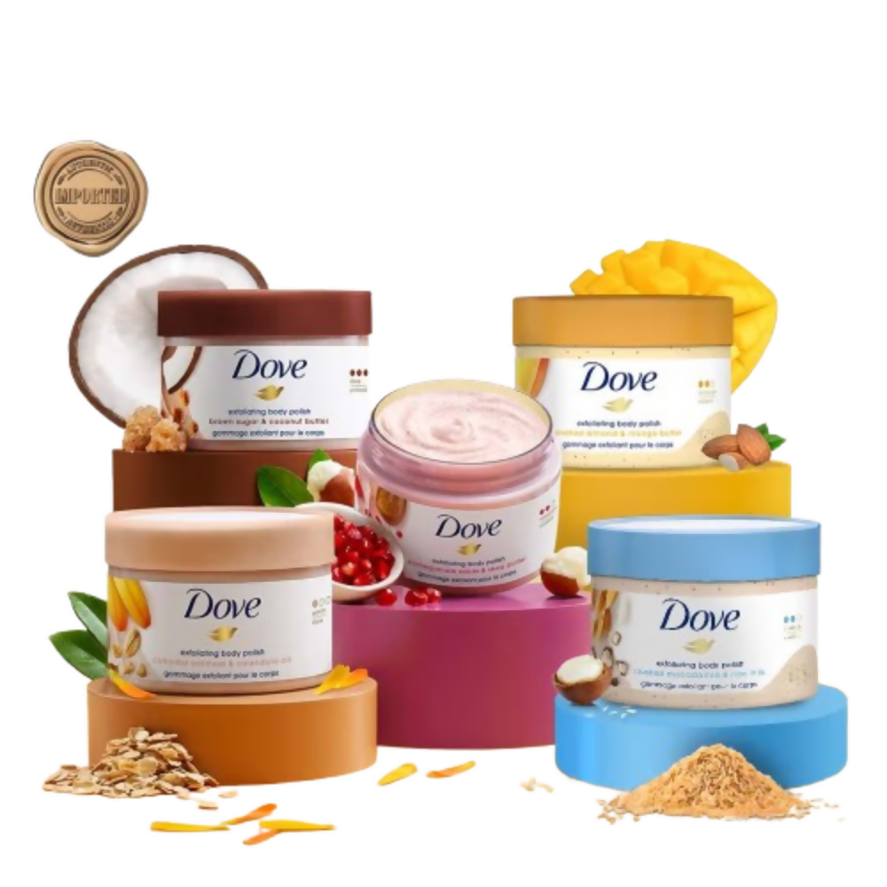 Dove Exfoliating Body Polish Scrub - Crushed Almond And Mango Butter | Grocsy