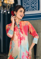Designer Stylish Light Brown With Sky Pure Muslin Stitched Suit - Apoorva | Grocsy