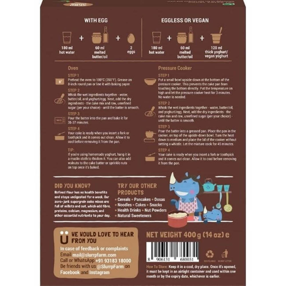 Slurrp Farm Mocha Coffee Millet Cake Mix | Grocsy