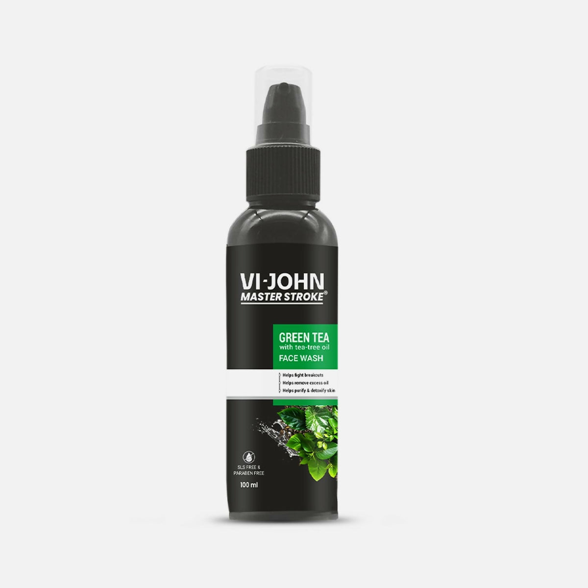 VI-JOHN Master Stroke Green Tea Face Wash Brightening Skin And Improving Texture For All Skin Type | Grocsy