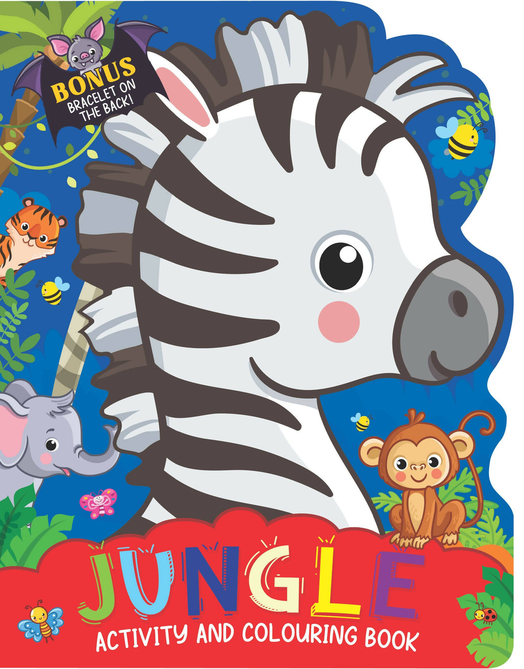 Dreamland Jungle Activity and Colouring Book- Die Cut Animal Shaped Book : Children Interactive & Activity Book | Grocsy