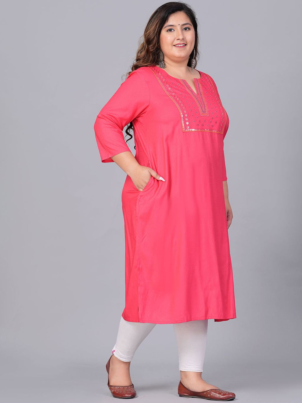 Sztori Women Yoke Design Thread Work Kurta | Grocsy