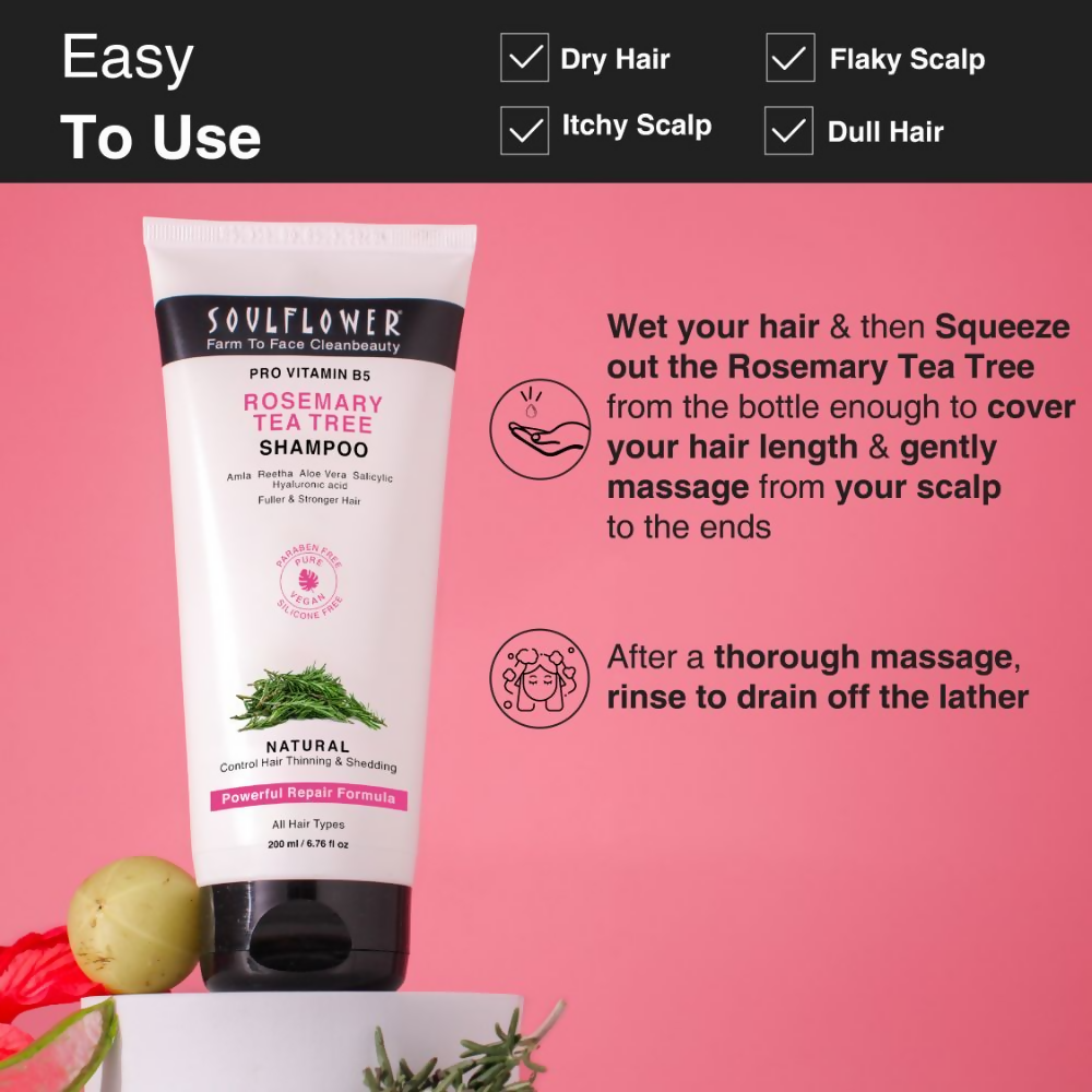 Soulflower Rosemary Tea Tree Shampoo | Grocsy