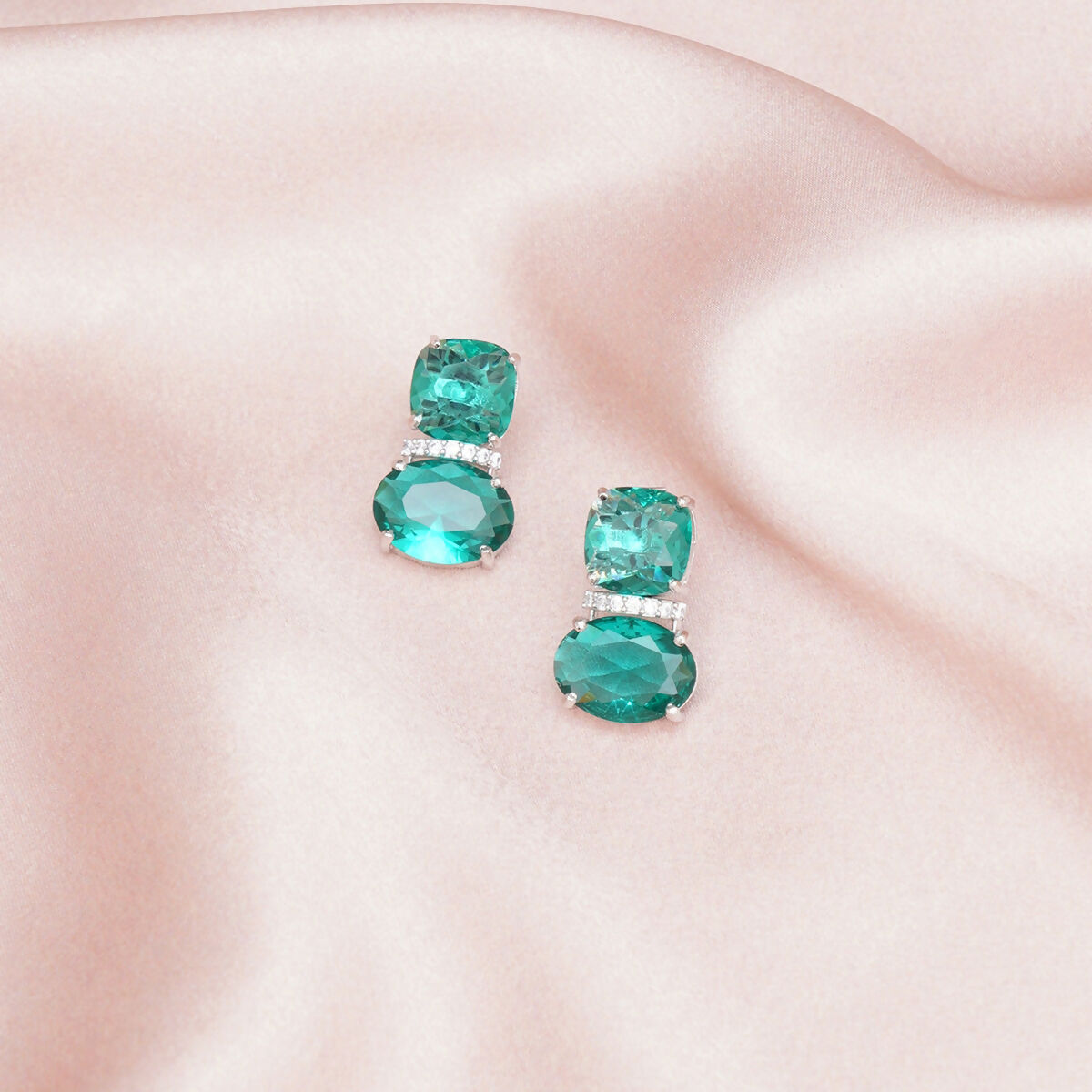 Jade Duet Studs- Ruby Raang | Grocsy