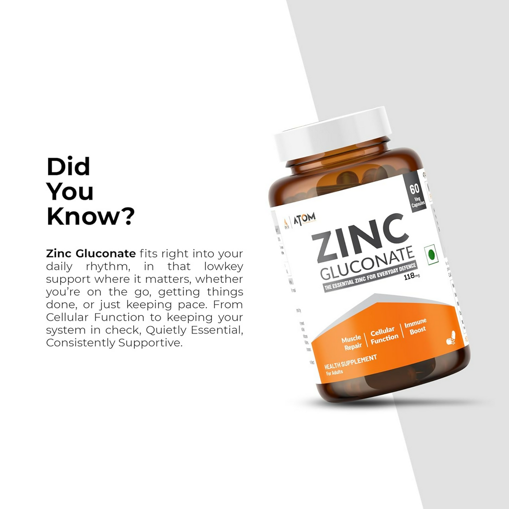 As-It-Is Nutrition Atom Zinc Gluconate Veg Capsules | Grocsy