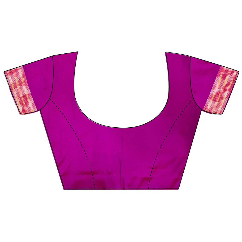 Joban Fashion Rani Pink Jacquard Butti Soft Lichi Silk Paithani Saree | Grocsy