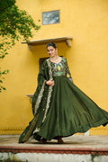 Joban Fashion Green Silk Sequence Embroidery Work Kurta Set | Grocsy