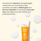 Earth Rhythm Glow Surge 2 - In - 1 Serum Sunscreen & Face Moisturizer With SPF 50++++, Vitamin C | Grocsy