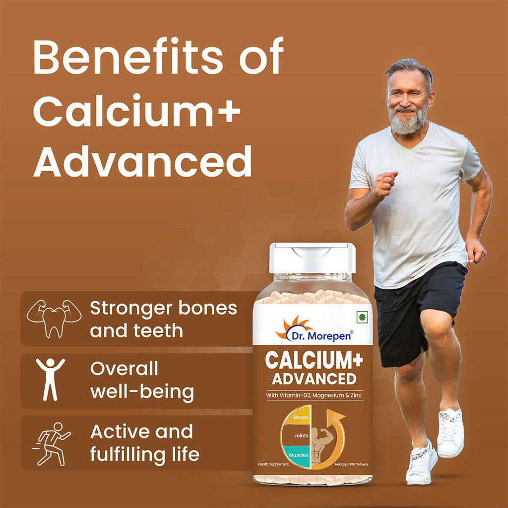 Dr. Morepen Calcium+ Advanced Tablets with Vitamin - D2, Magnesium & Zinc | Grocsy
