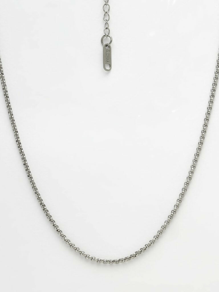 NVR Women's Silver-Toned German Silver Oxidised Chain | Grocsy